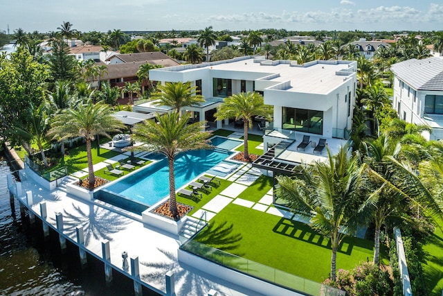 372 E Alexander Palm Rd, Boca Raton, FL 33432 - birds eye view of property with a residential view and a water view