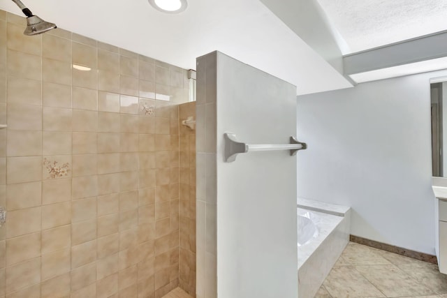 2101 SE Harlow St, Port Saint Lucie, FL 34952 - full bath featuring baseboards, tile patterned flooring, walk in shower, and a garden tub