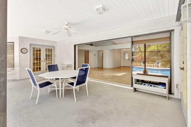 2101 SE Harlow St, Port Saint Lucie, FL 34952 - dining area with a ceiling fan and french doors