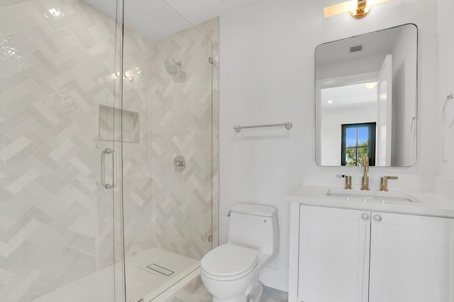 3408 Washington Rd, West Palm Beach, FL 33405 - bathroom featuring toilet, a shower stall, and vanity