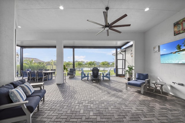 4673 Estates Cir, Westlake, FL 33470 - view of patio featuring outdoor dining area and a ceiling fan