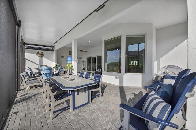 4673 Estates Cir, Westlake, FL 33470 - view of patio with outdoor dining space and a ceiling fan