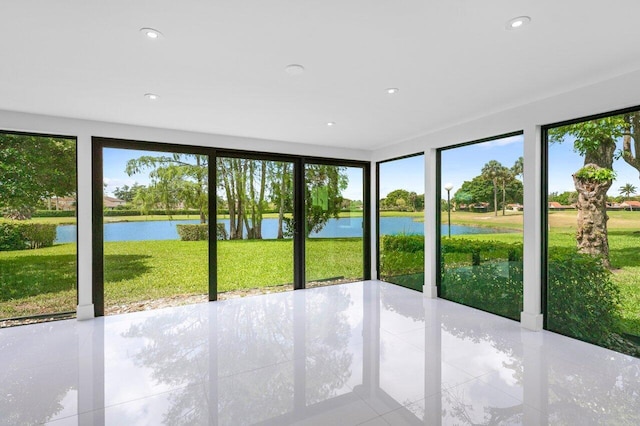 21481 Cypress Hammock Dr Unit 31B, Boca Raton, FL 33428 - unfurnished sunroom with a water view
