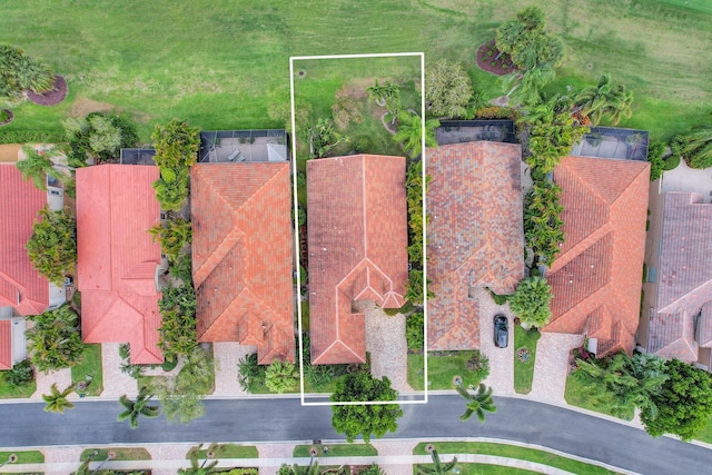 aerial overview of property's location featuring property parcel outlined