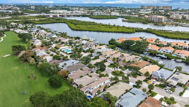17065 Bay St, Jupiter, FL 33477 - birds eye view of property with a residential view and a water view
