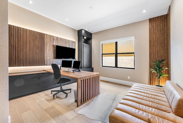 16491 Gateway Bridge Dr, Delray Beach, FL 33446 - office area featuring wood finished floors, recessed lighting, and baseboards