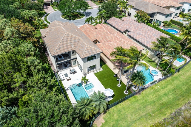 16491 Gateway Bridge Dr, Delray Beach, FL 33446 - aerial perspective of suburban area featuring a pool
