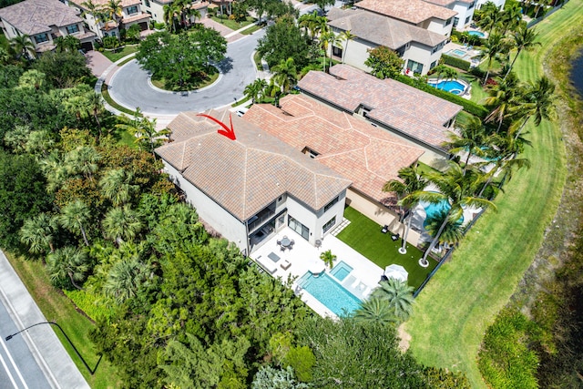 16491 Gateway Bridge Dr, Delray Beach, FL 33446 - aerial view of residential area featuring a pool