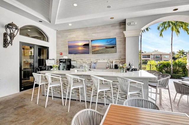 16491 Gateway Bridge Dr, Delray Beach, FL 33446 - view of patio / terrace featuring outdoor dining space and a bar