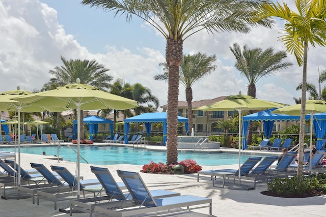 16491 Gateway Bridge Dr, Delray Beach, FL 33446 - community pool featuring a patio area