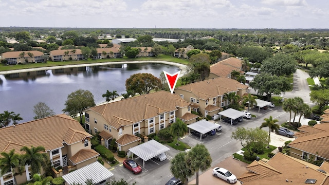 9927 Seacrest Cir Unit 202, Boynton Beach, FL 33437 - drone / aerial view with a water view and a residential view