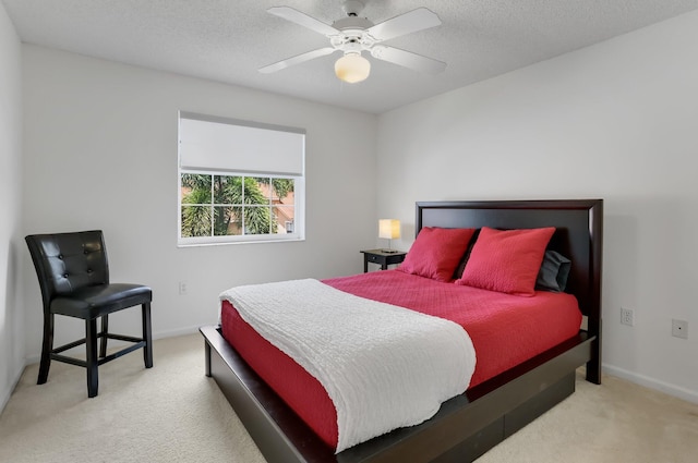 9927 Seacrest Cir Unit 202, Boynton Beach, FL 33437 - bedroom featuring carpet floors, baseboards, a ceiling fan, and a textured ceiling