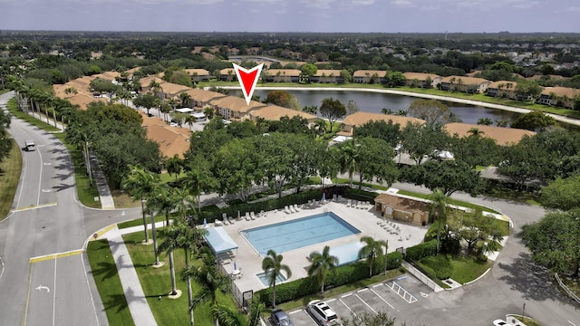 9927 Seacrest Cir Unit 202, Boynton Beach, FL 33437 - drone / aerial view with a residential view and a water view