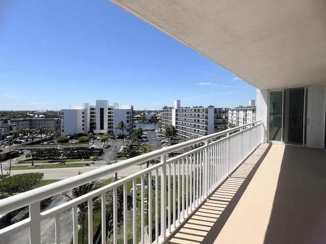 balcony with a city view
