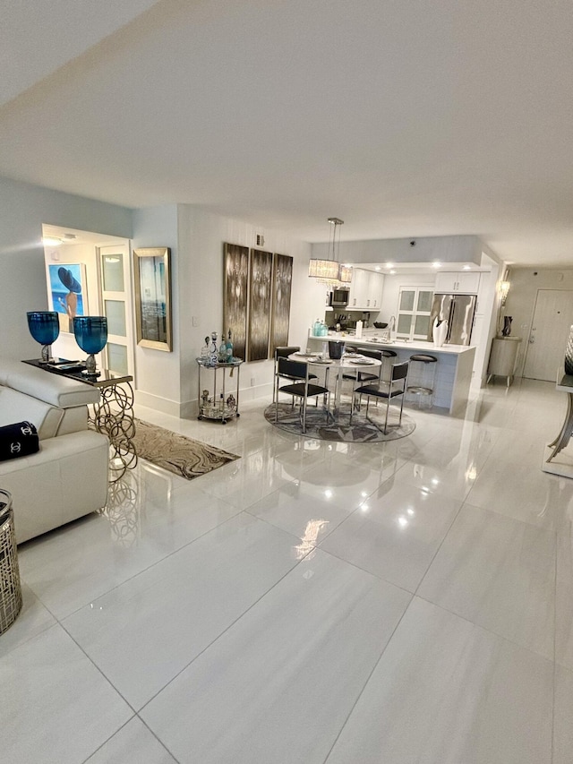 3400 S Ocean Blvd Unit 3H, Highland Beach, FL 33487 - living area with light tile patterned flooring