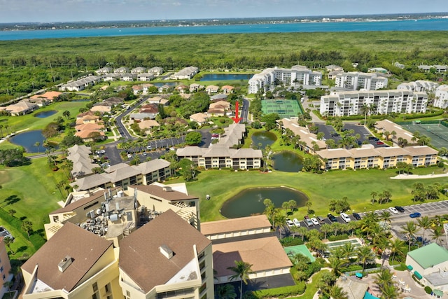 2400 S Ocean Dr Unit 1216, Fort Pierce, FL 34949 - bird's eye view featuring a water view, view of golf course, and a residential view