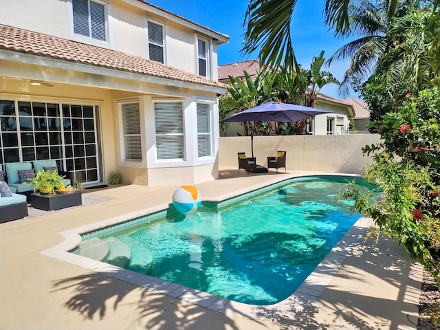 1219 Avondale Ln, West Palm Beach, FL 33409 - view of pool with an outdoor hangout area and a patio area