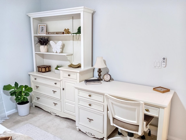 office area with light carpet