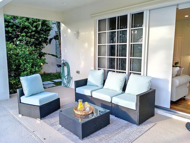 view of patio featuring an outdoor hangout area