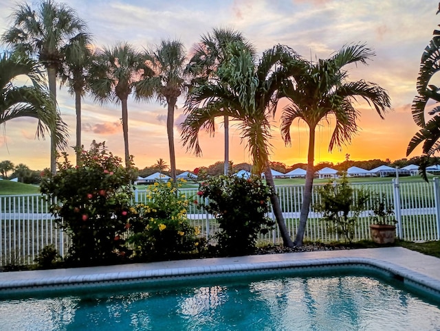 pool featuring fence