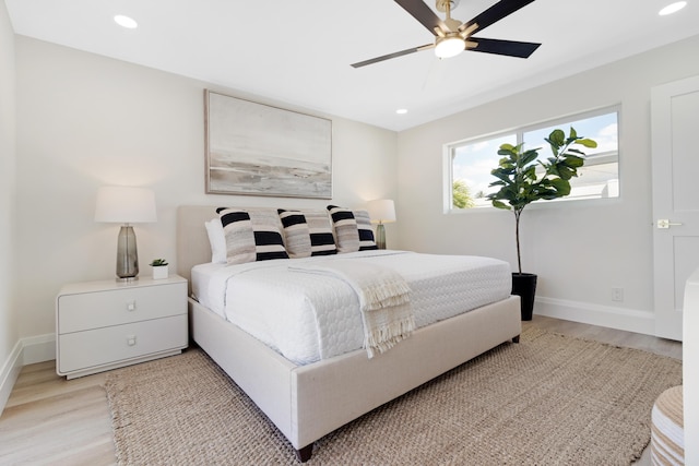 841 SE 5th Ter, Pompano Beach, FL 33060 - bedroom with recessed lighting, light wood-type flooring, and baseboards