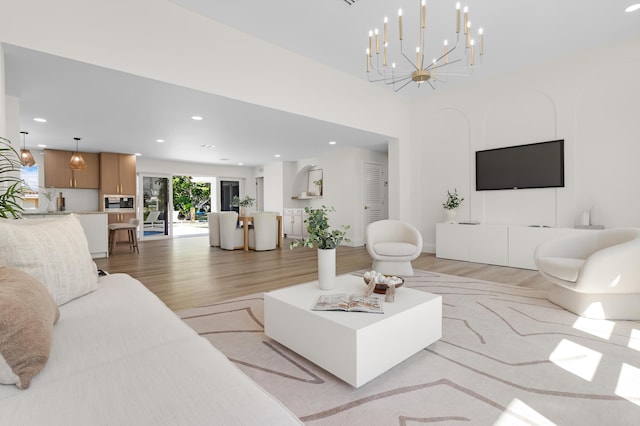 841 SE 5th Ter, Pompano Beach, FL 33060 - living room featuring recessed lighting and light wood-style floors