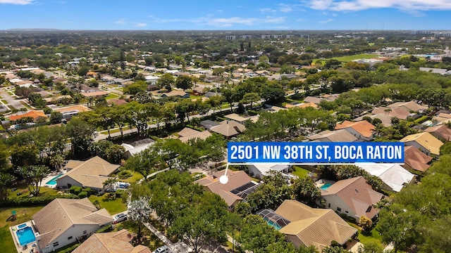 aerial view with a residential view