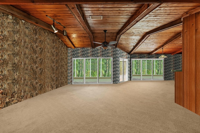 interior space with a ceiling fan
