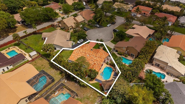 birds eye view of property featuring a residential view