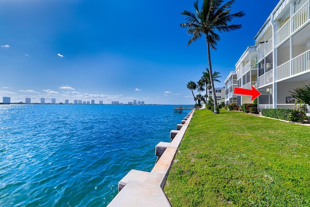 water view with a city view
