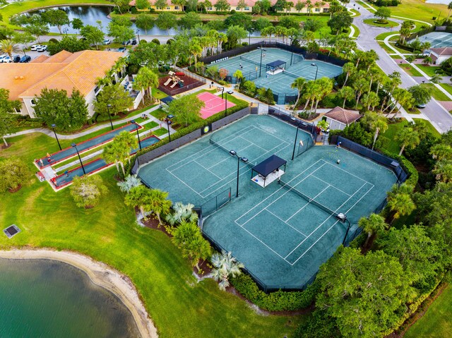 bird's eye view of a nearby body of water