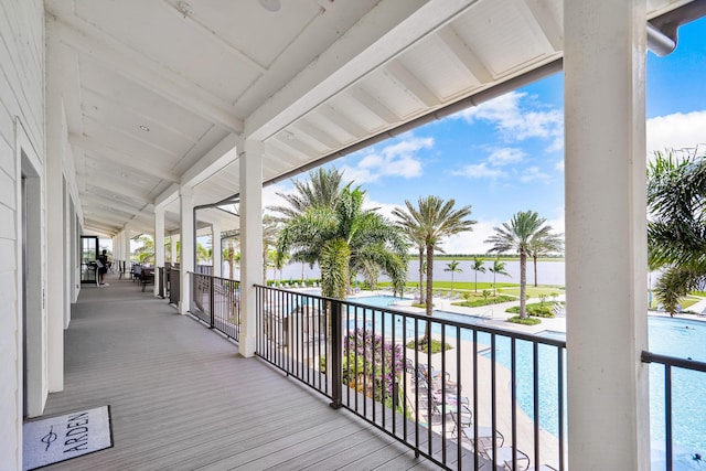 1218 Timber Reap Trl, The Acreage, FL 33470 - deck with a water view