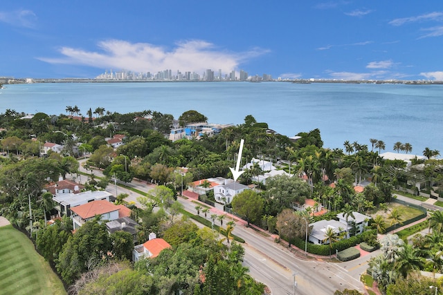 5832 Alton Rd, Miami Beach, FL 33140 - bird's eye view featuring a view of city and a water view