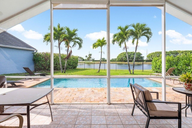 12820 Smithdale Pl, Boca Raton, FL 33428 - view of pool with a patio area, a fenced in pool, and a water view