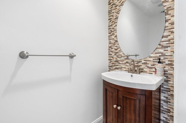 12820 Smithdale Pl, Boca Raton, FL 33428 - bathroom featuring vanity and backsplash
