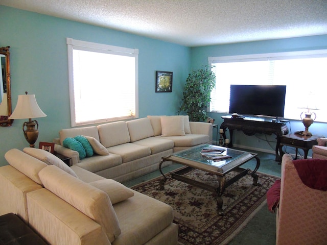 10132 45th Way S Unit 470, Boynton Beach, FL 33436 - living room featuring a textured ceiling