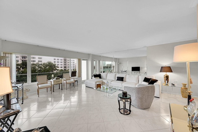 701 E Camino Real Unit 4B, Boca Raton, FL 33432 - living area with light tile patterned flooring