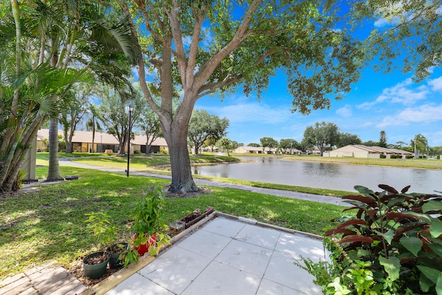 exterior space featuring a water view