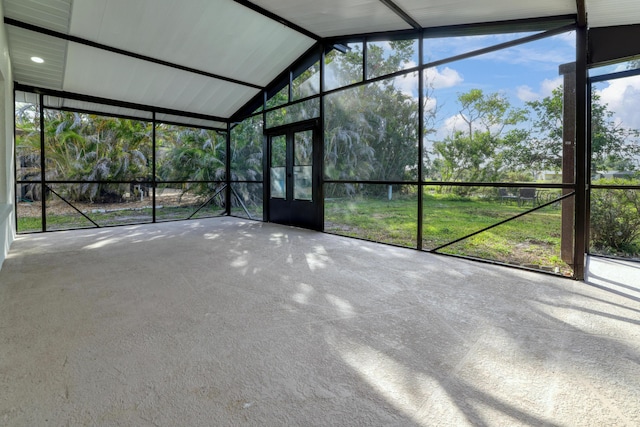 unfurnished sunroom featuring french doors