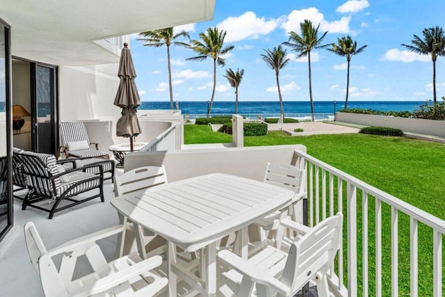 2917 S Ocean Blvd Unit 104, Highland Beach, FL 33487 - balcony featuring a water view
