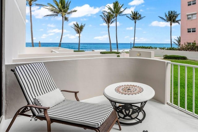 2917 S Ocean Blvd Unit 104, Highland Beach, FL 33487 - balcony featuring a water view