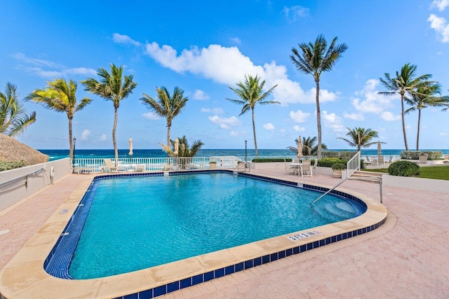 2917 S Ocean Blvd Unit 104, Highland Beach, FL 33487 - community pool with fence and a patio