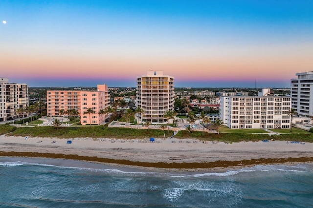 2917 S Ocean Blvd Unit 104, Highland Beach, FL 33487 - aerial view at dusk of view of water and beach