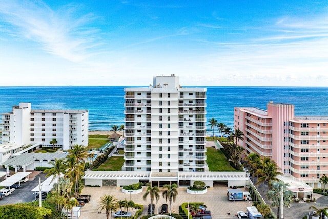2917 S Ocean Blvd Unit 104, Highland Beach, FL 33487 - drone / aerial view of apartment complex and a nearby body of water