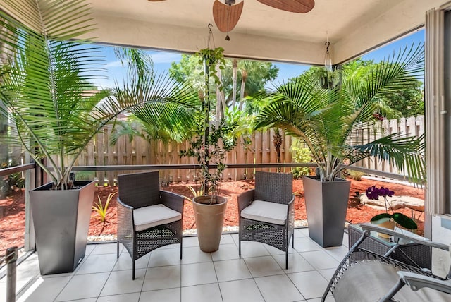21687 Cromwell Cir, Boca Raton, FL 33486 - view of patio / terrace featuring fence and a ceiling fan