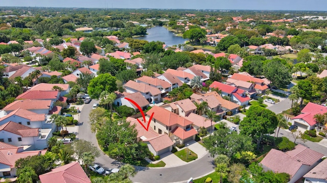 21687 Cromwell Cir, Boca Raton, FL 33486 - bird's eye view featuring a residential view and a water view