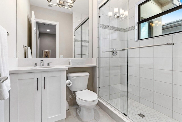 17165 Abruzzo Ave, Boca Raton, FL 33496 - bathroom featuring toilet, a shower stall, and vanity