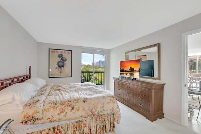 1625 Bridgewood Dr, Boca Raton, FL 33434 - bedroom with access to outside and light colored carpet