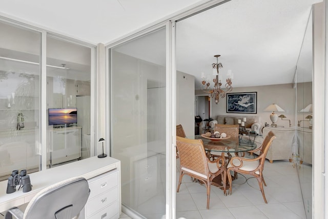 1625 Bridgewood Dr, Boca Raton, FL 33434 - bathroom featuring a chandelier and tile patterned floors