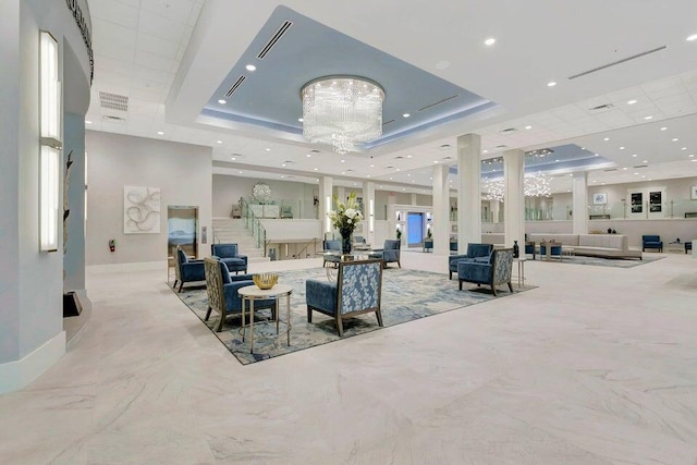 building lobby with visible vents